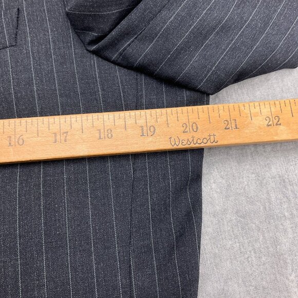 Brooks Brothers Blazer Men 40L Gray White Pinstripe Super 110s Wool VTG - Picture 5 of 14